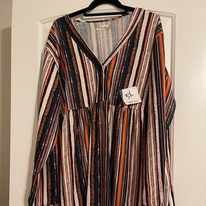 Baby doll style long sleeve fall inspired top